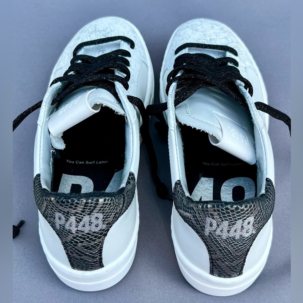 P448 White and Black Sneakers - Picture 7 of 10